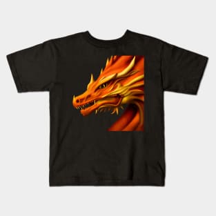 Orange Chinese Dragon Kids T-Shirt